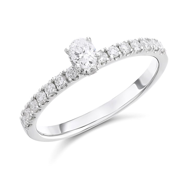9ct White Gold Diamond Engagement Ring - 1/2ct - D71229