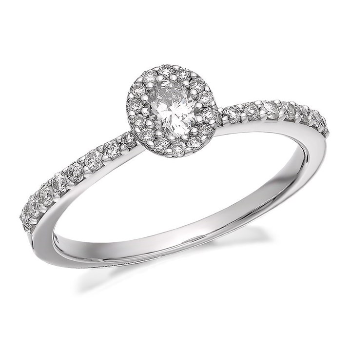 9ct White Gold Diamond Cluster Ring - 1/2ct - D7132