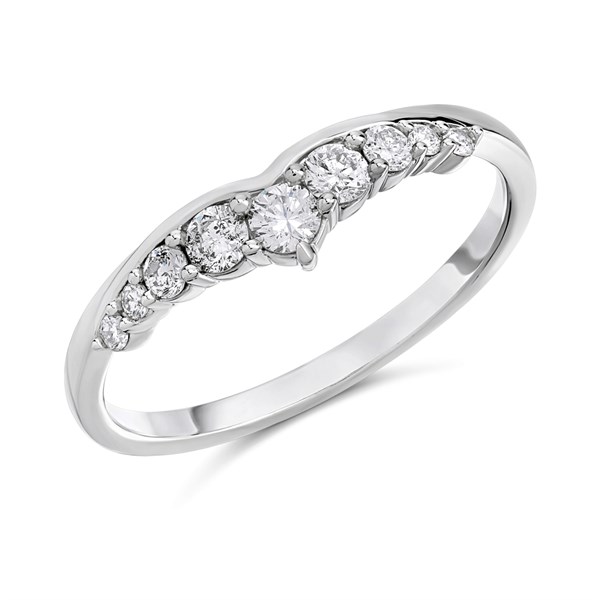 9ct White Gold Diamond Wishbone Ring 30pts D72134 Chapelle Jewellers