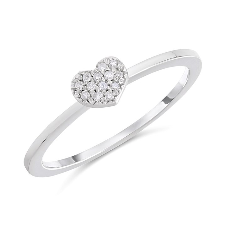 9ct White Gold Round Pave-Set Diamond Cluster Ring - D72155
