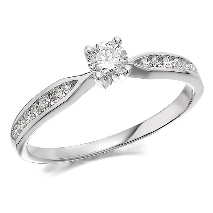 9ct White Gold Diamond Ring - 1/3ct - D7767