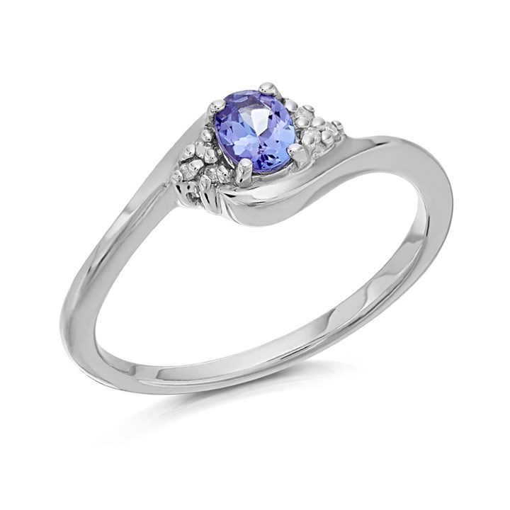 9ct White Gold Tanzanite And Diamond Ring - D79245