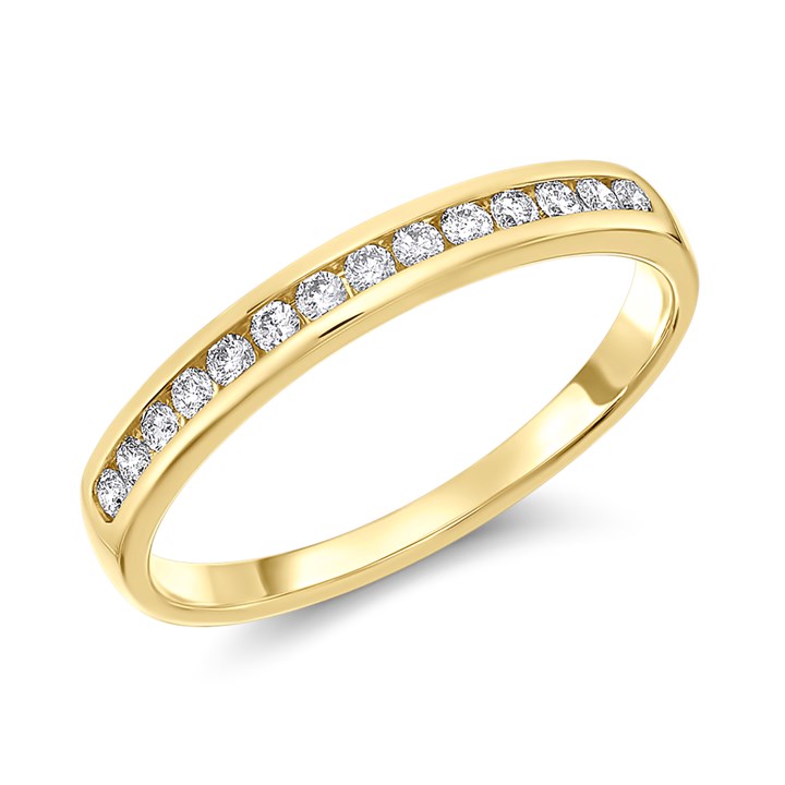 9ct Gold Diamond Half Eternity Ring - 15pts - D80007