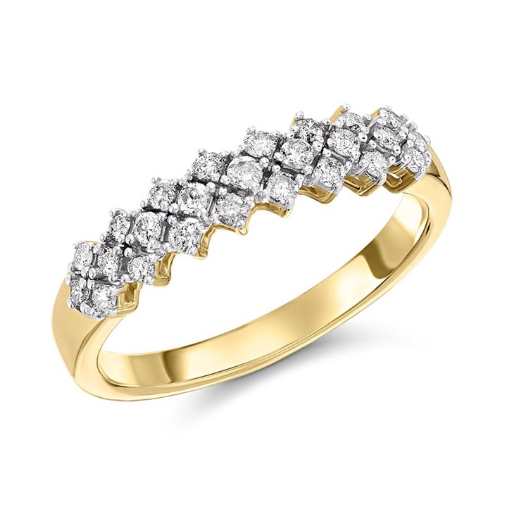 9ct Gold Diamond Band Ring - 1/3ct - D80113