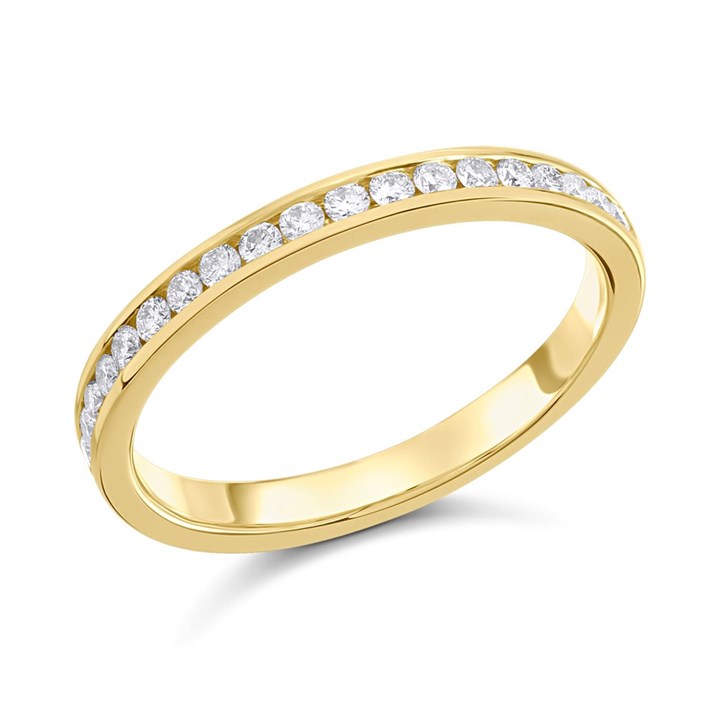9ct Gold Diamond Half Eternity Ring - 1/3ct - AGI Certificated - D80118