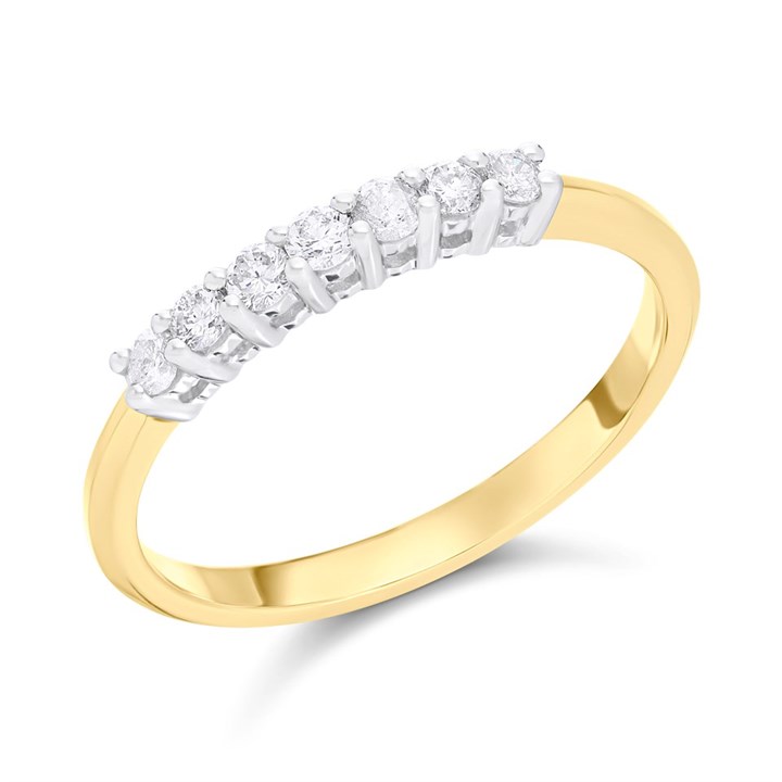 9ct Gold Diamond Half Eternity Ring - 1/4ct - D80120