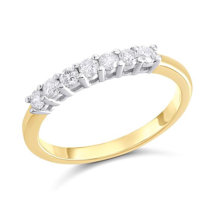 9ct Gold Diamond Half Eternity Ring - 1/3ct - D80121