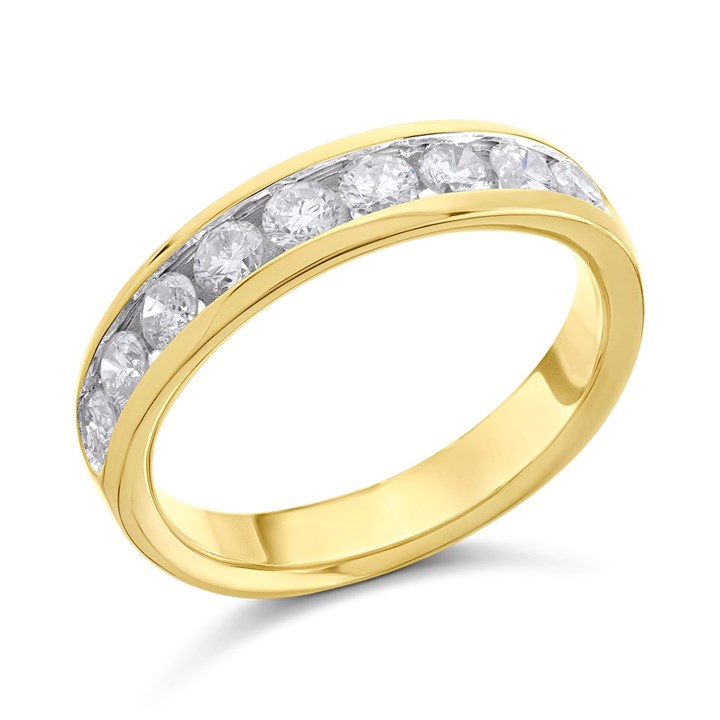 9ct Gold Diamond Half Eternity Ring - 3/4ct - D80130