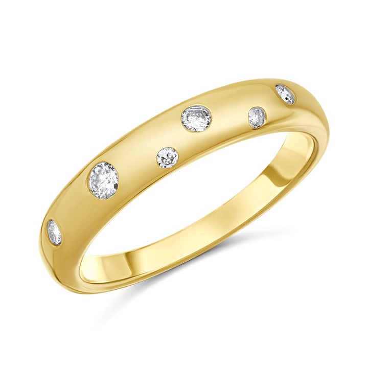 9ct Gold Diamond Band Ring - 15pts - D80137