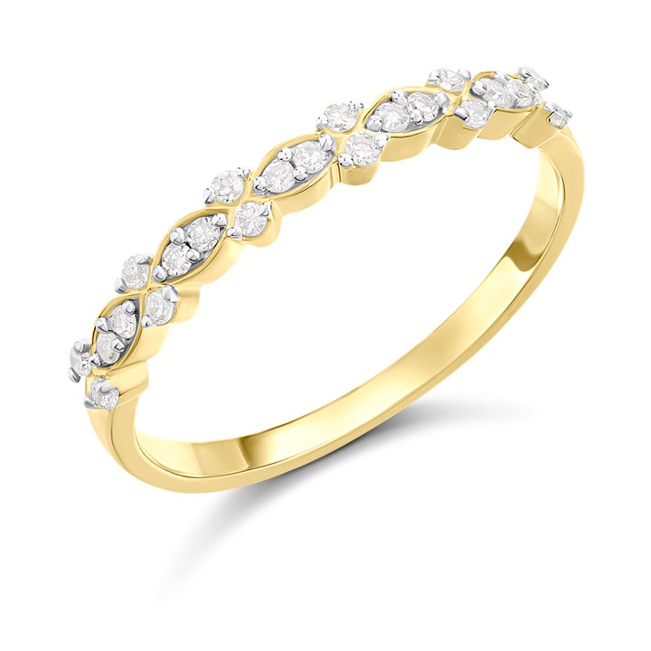 9ct Gold Fancy Diamond Half Eternity Ring - D80167