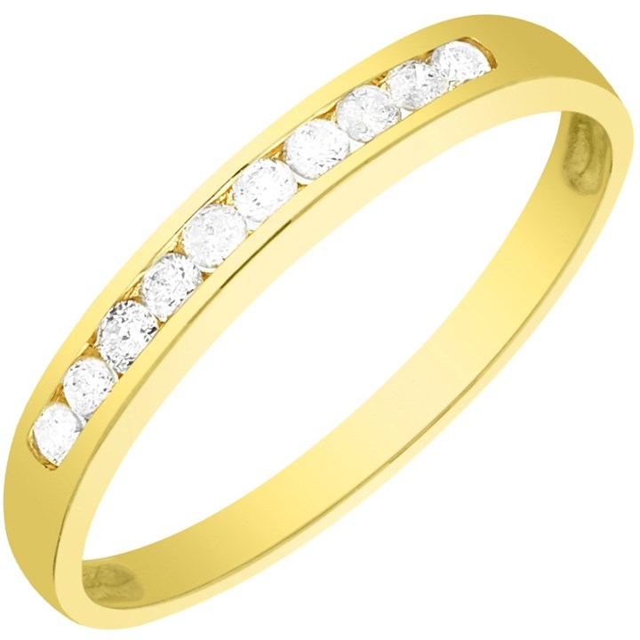 9ct Gold Diamond Half Eternity Ring - 20pts - D80253
