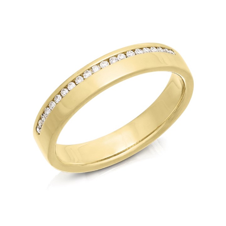 9ct Gold Diamond Band Ring - 8pts - D80256