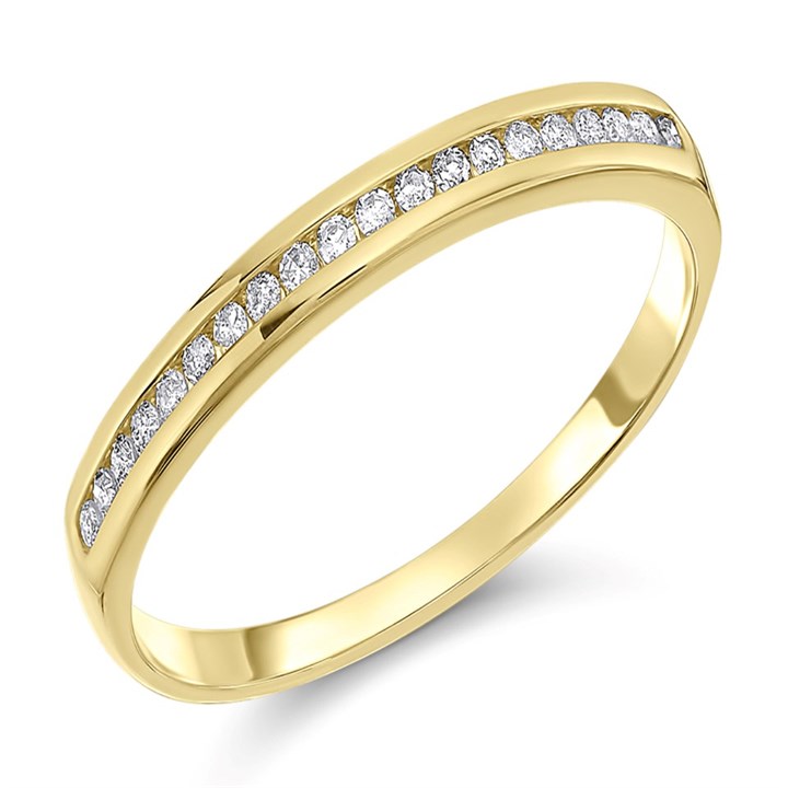 9ct Gold Diamond Half Eternity Ring - 10pts - D80258