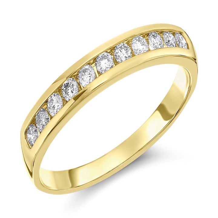 9ct Gold Diamond Half Eternity Ring - 1/4ct - D80259