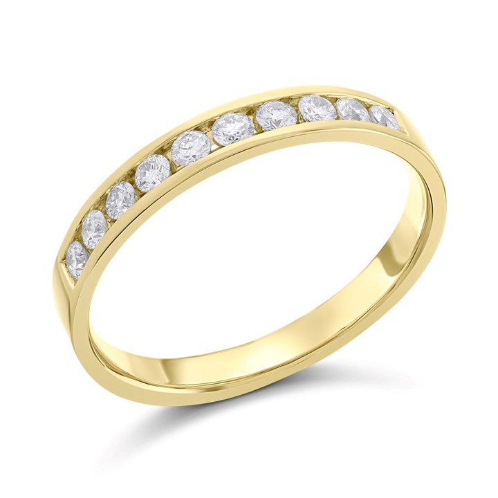 Polar Fire 9ct Gold Diamond Half Eternity Ring - 1/3ct - D80261
