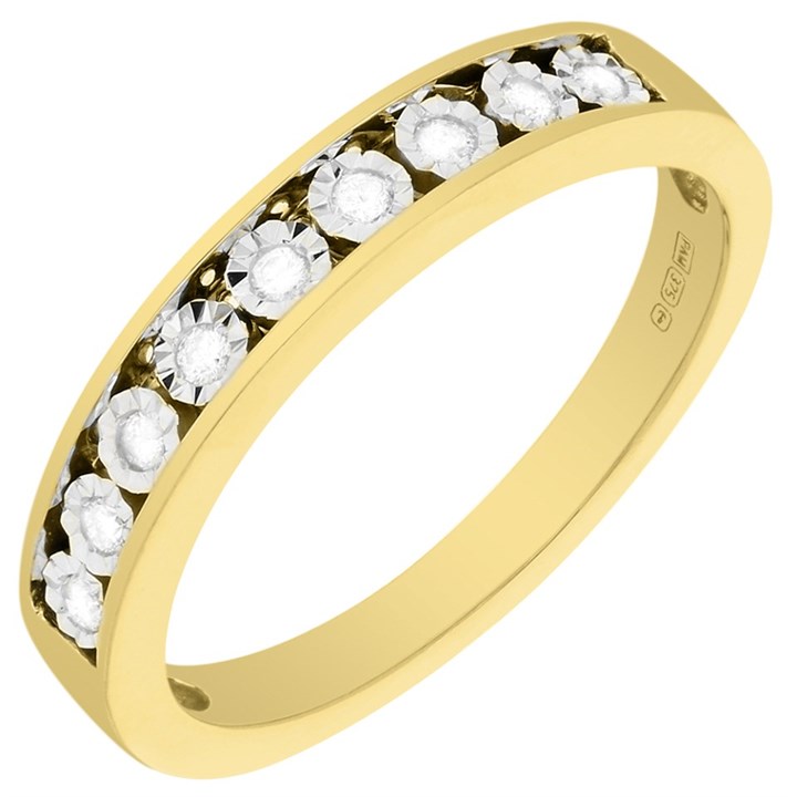 9ct Gold Diamond Half Eternity Ring - 10pts - D80263
