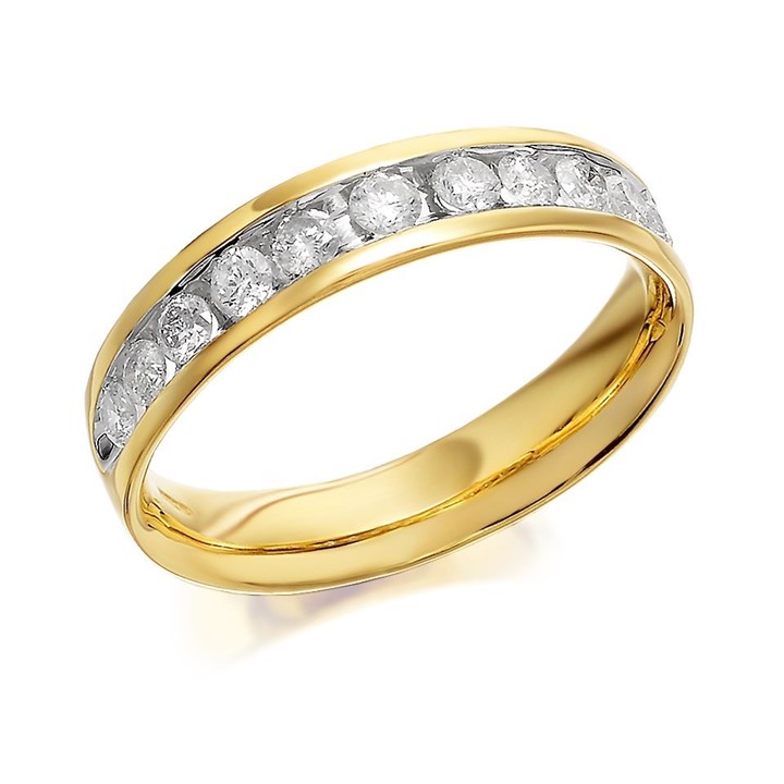 9ct Gold Diamond Half Eternity Ring - 1/2ct - D8034