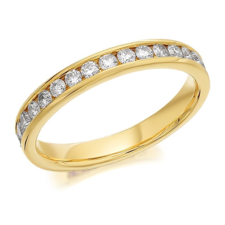 9ct Gold Diamond Half Eternity Ring - 1/2ct - AGI Certificated - D8062