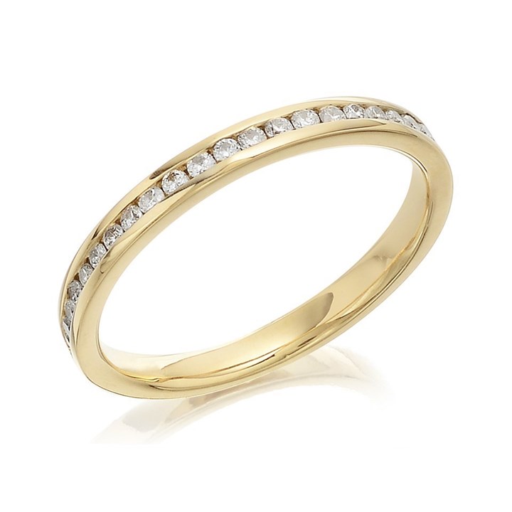 9ct Gold Diamond Half Eternity Ring - 1/4ct - AGI Certificated - D8075