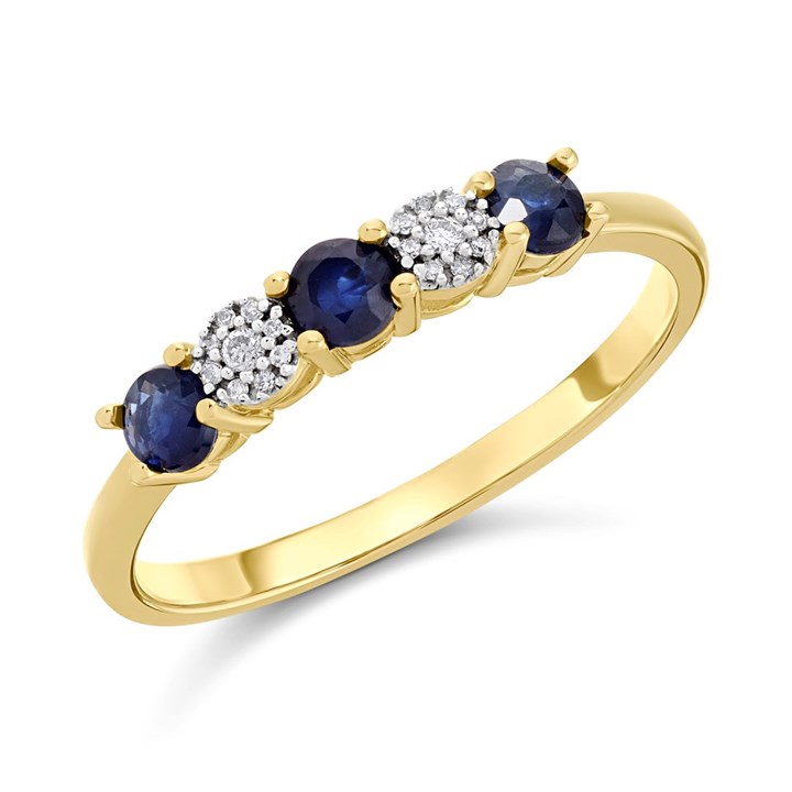 9ct Gold Sapphire And Diamond Ring - D8122
