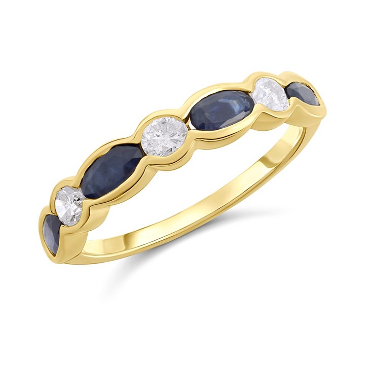 9ct Gold Sapphire And Diamond Ring - 1/3ct - D8123