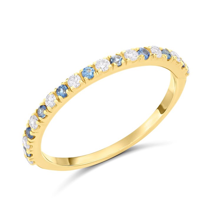 9ct Sapphire And Diamond Eternity Ring - D8124