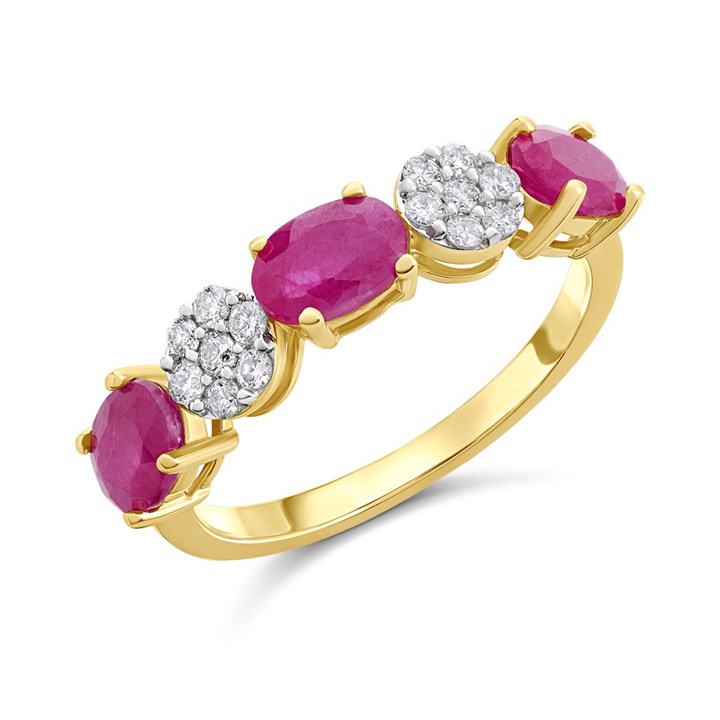 9ct Gold Ruby And Diamond Ring - 20pts - D8241