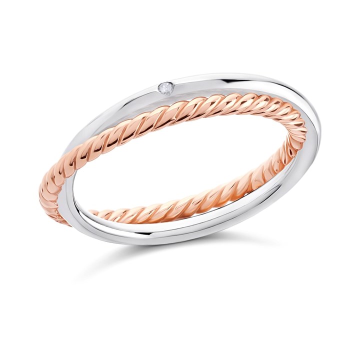 Hot Diamonds DR211 Rose Gold Plated Silver Unity Ring - D9147