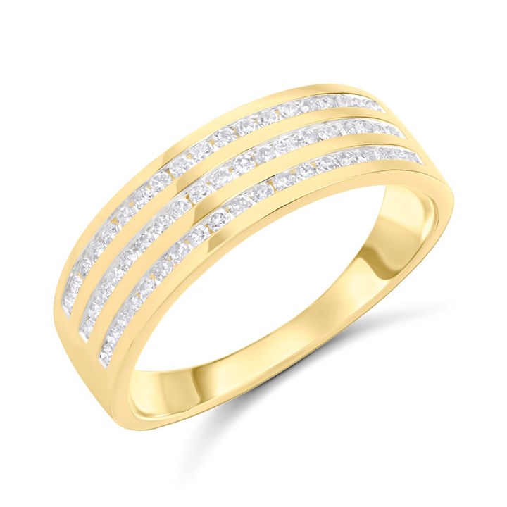 9ct Channel-Set Diamond Band Ring, 1/3ct - D92115