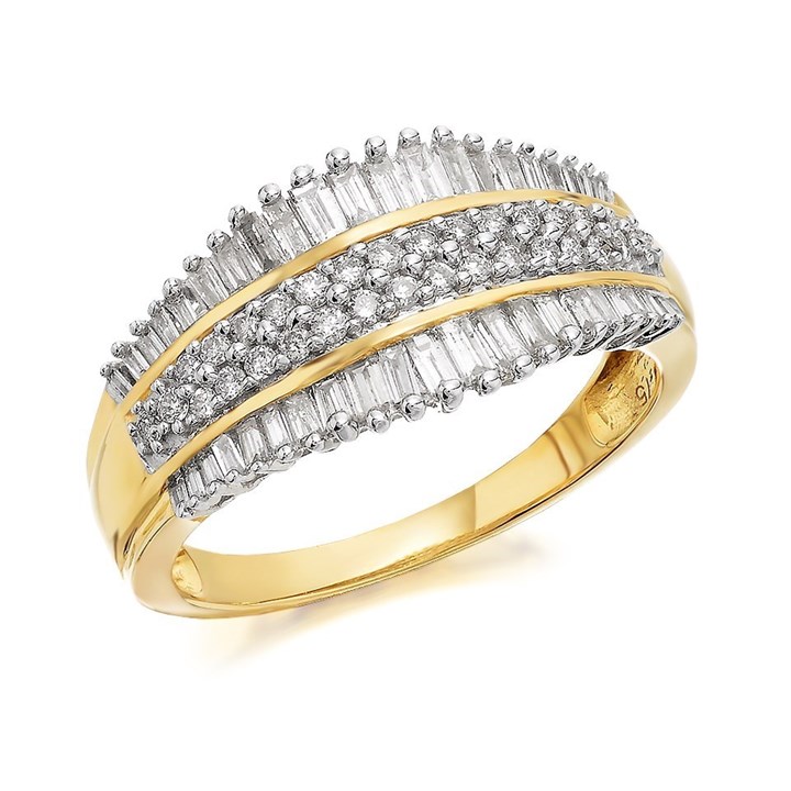 9ct Gold Diamond Tiara Ring - 3/4ct - D9228