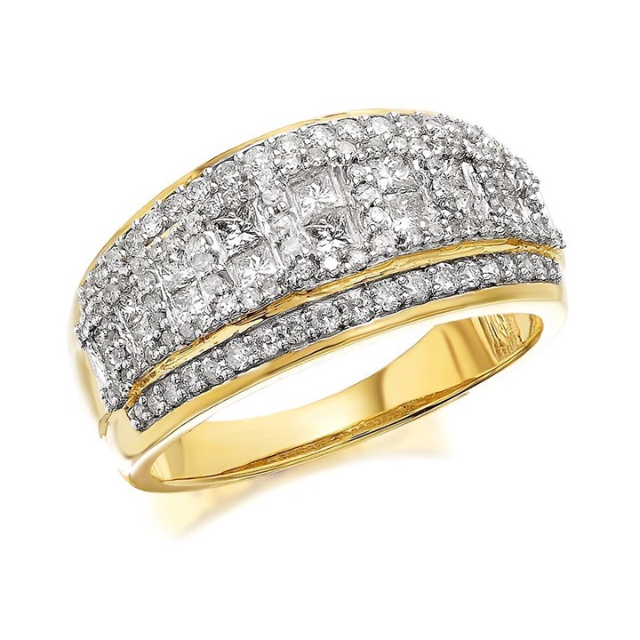 9ct Gold 1 Carat Diamond Band Ring - D9233