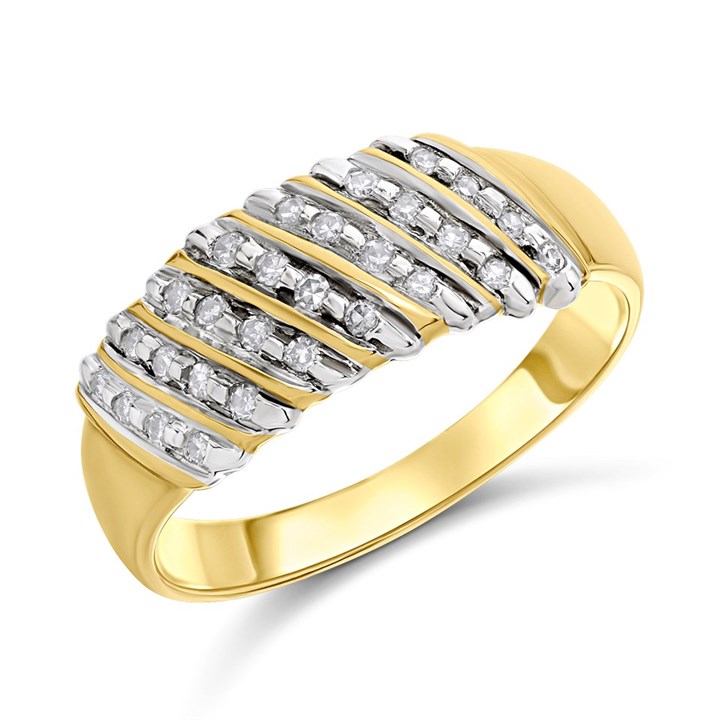9ct Pave-Set Diamond Band Ring - D9296