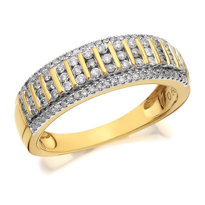 9ct Gold Diamond Band Ring - 1/2ct - D9318