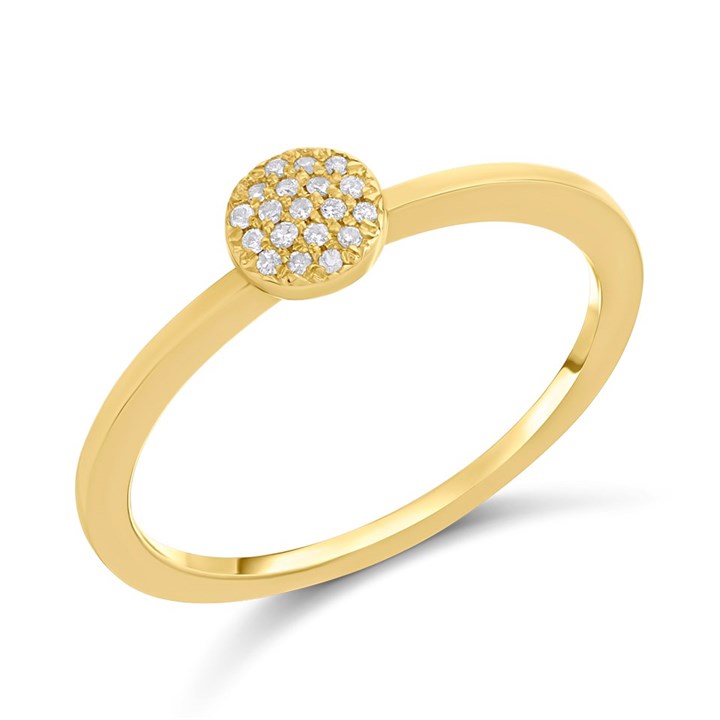 9ct Pave-Set Diamond Round Cluster Ring - D9330