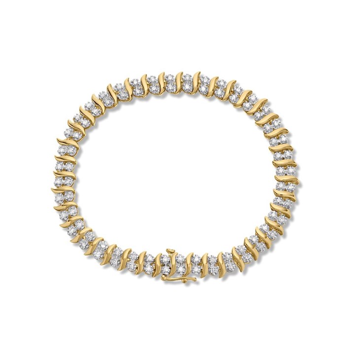 9ct Gold 1 Carat Diamond Bracelet - D95122