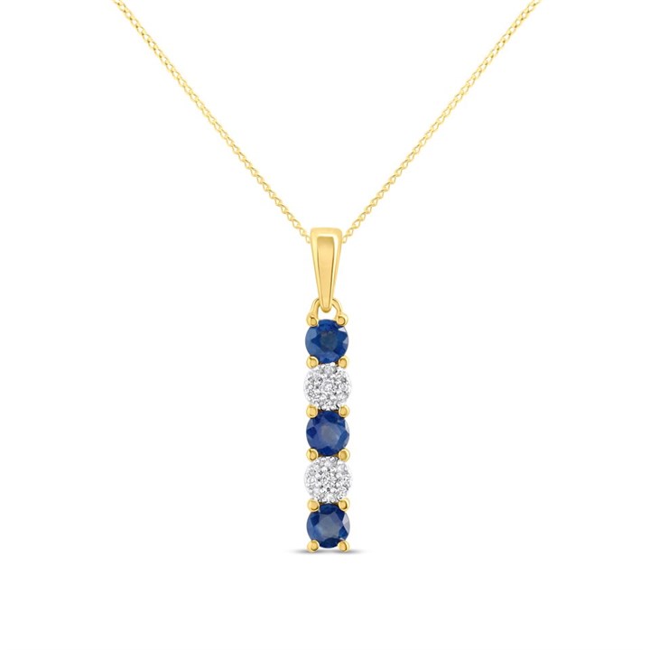 9ct Gold Sapphire And Diamond Necklace - D95128