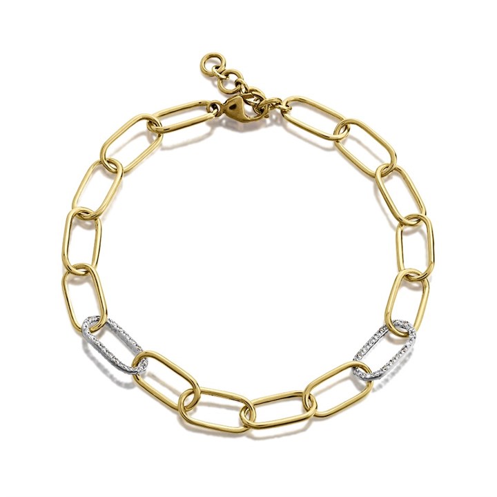 9ct Gold Diamond Trace Bracelet - 15pts - D95131