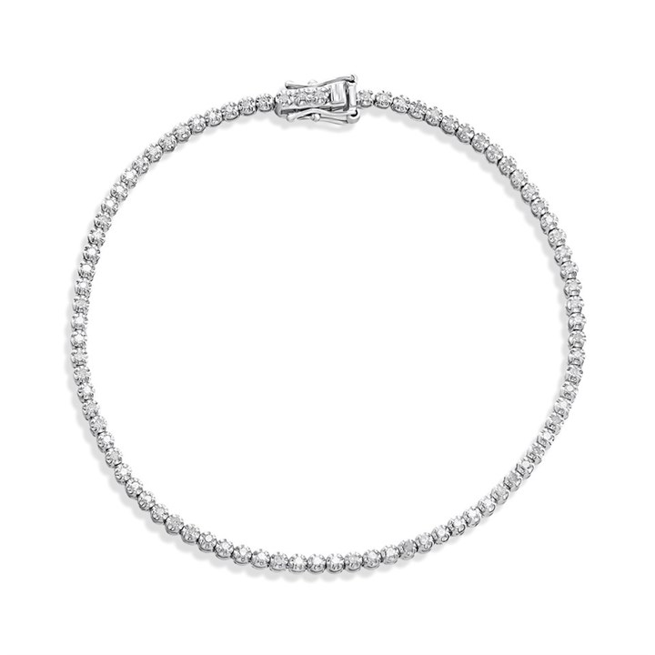 9ct White Gold Diamond Tennis Bracelet, 1/2ct - D95183