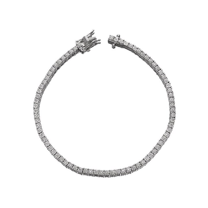 9ct White Gold Diamond Tennis Bracelet - 1/4ct - D9519