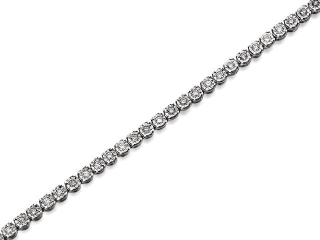 9ct White Gold 1 Carat Diamond Tennis Bracelet - D9569