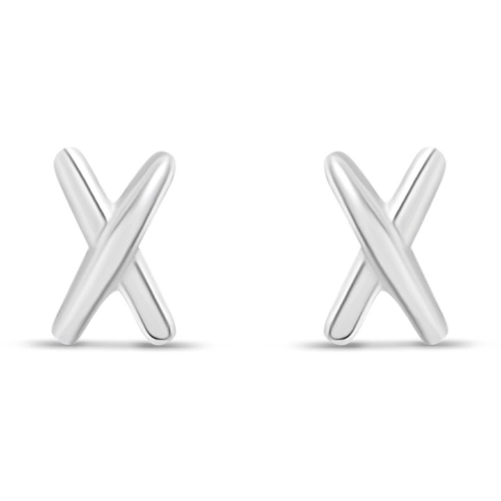 Silver Kiss Stud Earrings - F0151