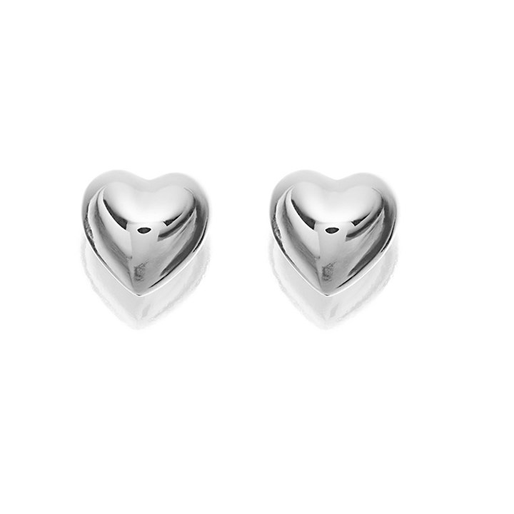 Silver Heart Stud Earrings - F0215