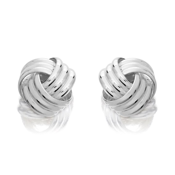 Silver Knot Stud Earrings - 7mm - F0231
