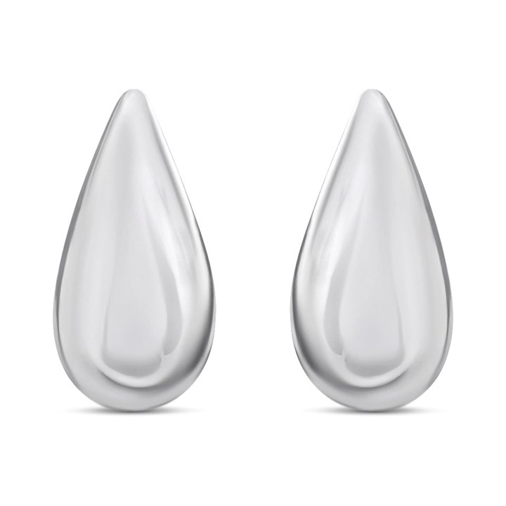Silver Teardrop Bubble Stud Earrings - 11mm - F0243