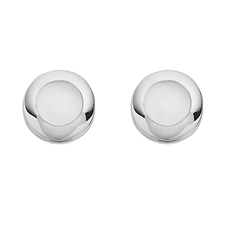 Silver Mother Of Pearl Stud Earrings - F04101