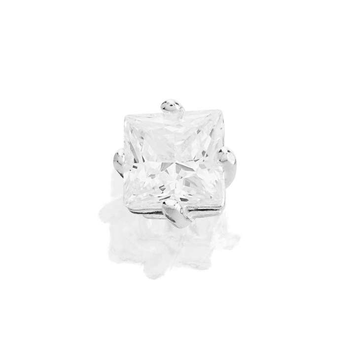 Silver Cubic Zirconia Single Stud Earring - 5mm - F04137
