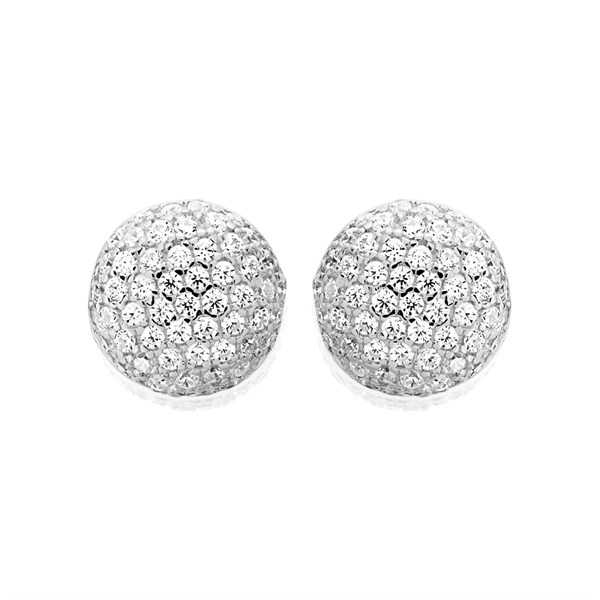 Silver Cubic Zirconia Stud Earrings 9mm F04142 Chapelle Jewellers
