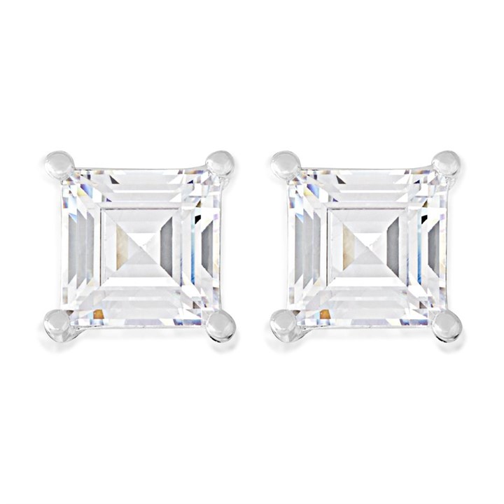Silver Cubic Zirconia Stud Earrings - 5mm - F04178