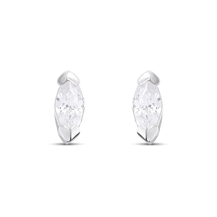 Silver Marquise CZ Stud Earrings - F04211