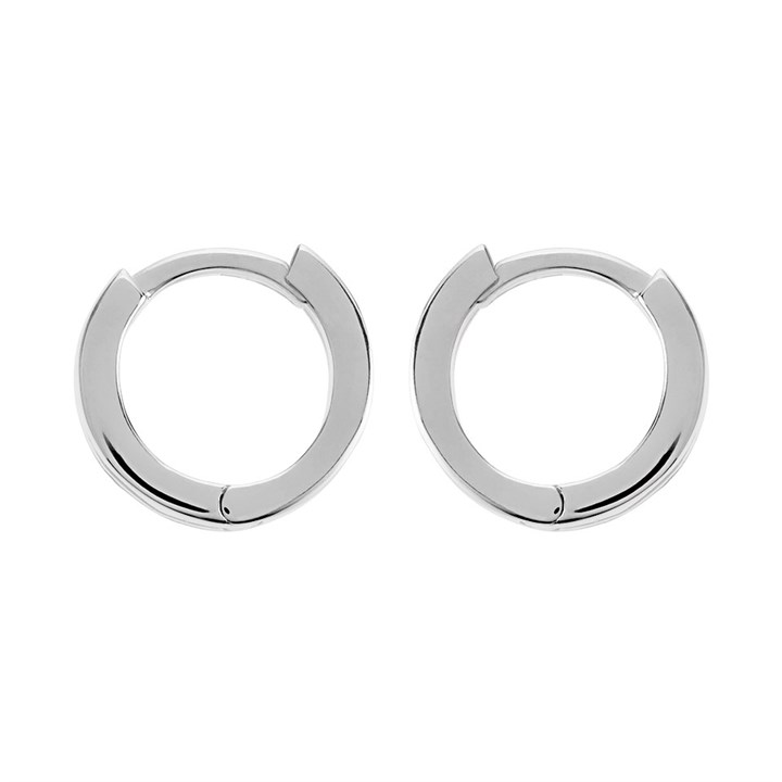 Silver Huggie Hoop Earrings - 12mm - F13108